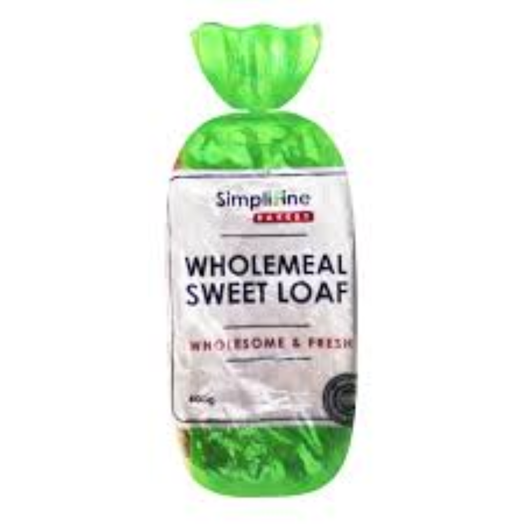 SIMPLIFINE WHOLEMEAL SWEET LOAF 600G